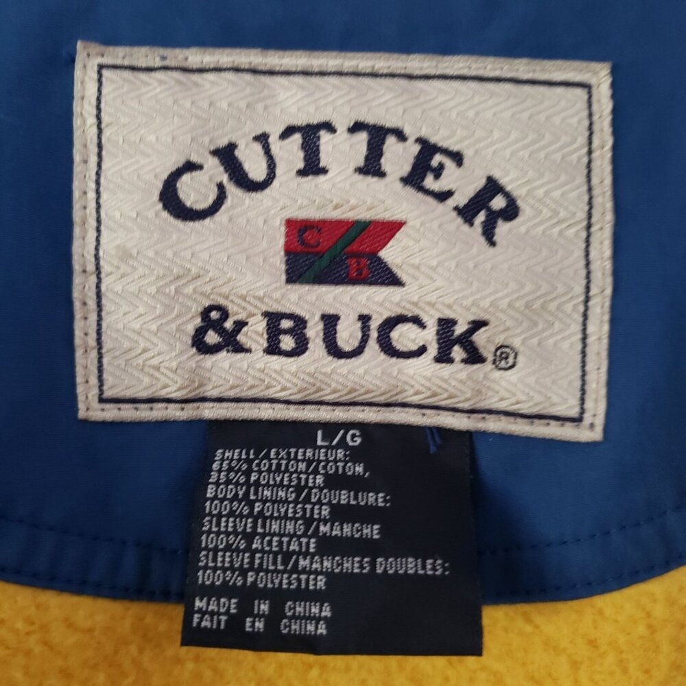 Cutter & Buck Mens L/G Blue Yellow Hooded Jacket - Picture 2 of 12
